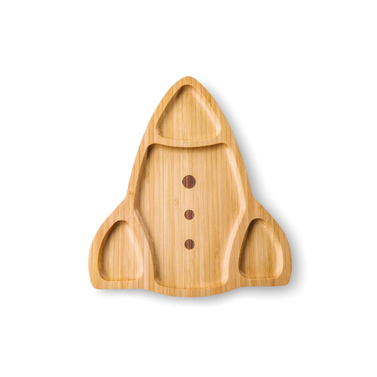 DONKEY 200486 Bamboo Plate Rocket/ Rocket shaped bamboo plate approx. 22 x 19,5 x 1,5 cm/bamboo