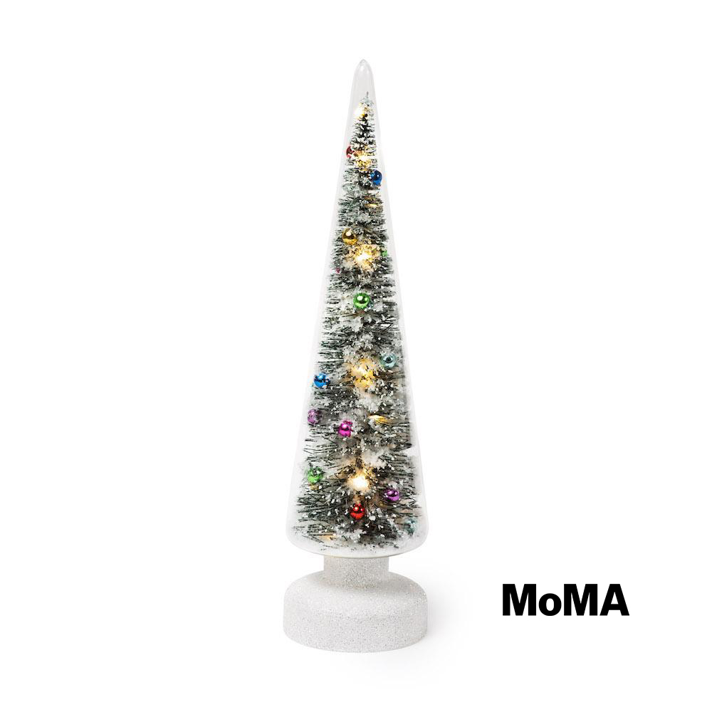 MoMA Δέντρο Χριστουγέννων ΜοΜΑ από Γυαλί & LED Φως, 35cm - Snowy Wonderland