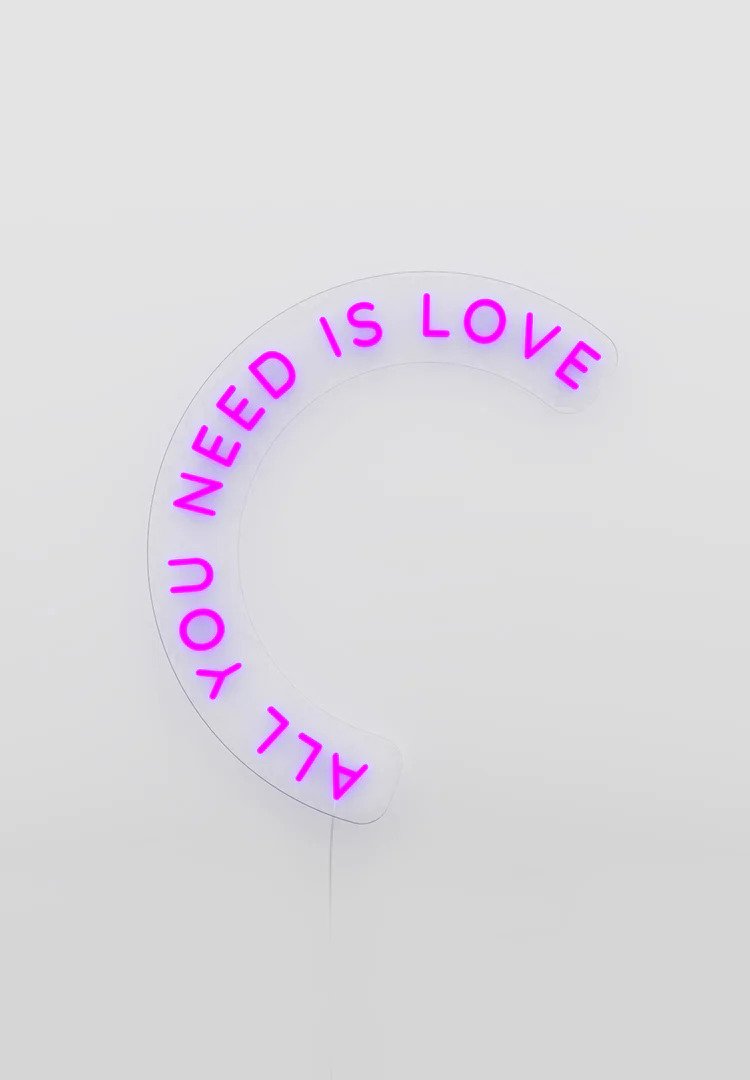 CANDY SHOCK Επιτοίχιο USB Φωτιστικό Neon LED 80 x 49,8 x 0,55cm - All you need is love