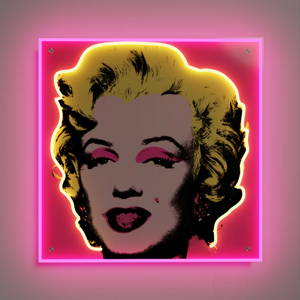 YELLOWPOP Επιτοίχιο Φωτιστικό Neon LED 52,7 x 52.7 cm - Marilyn Από Τον Andy Warhol