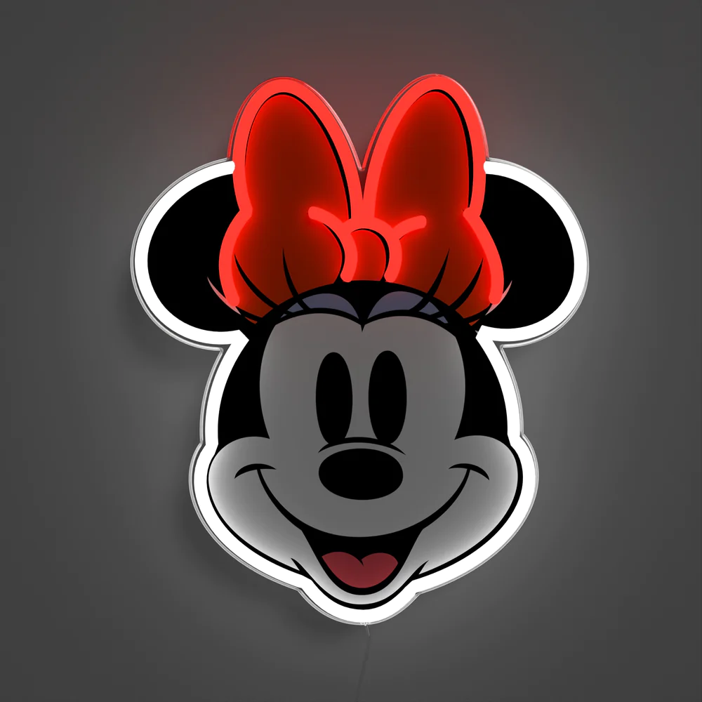 YELLOWPOP Επιτοίχιο Φωτιστικό Neon LED 21.7 x 26 cm - Disney Minnie Τυπωμένο Πρόσωπο